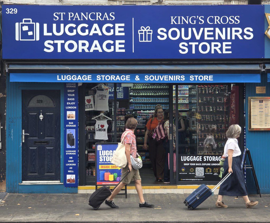St Pancras Luggage Storage shop front at 329 Grays Inn Road